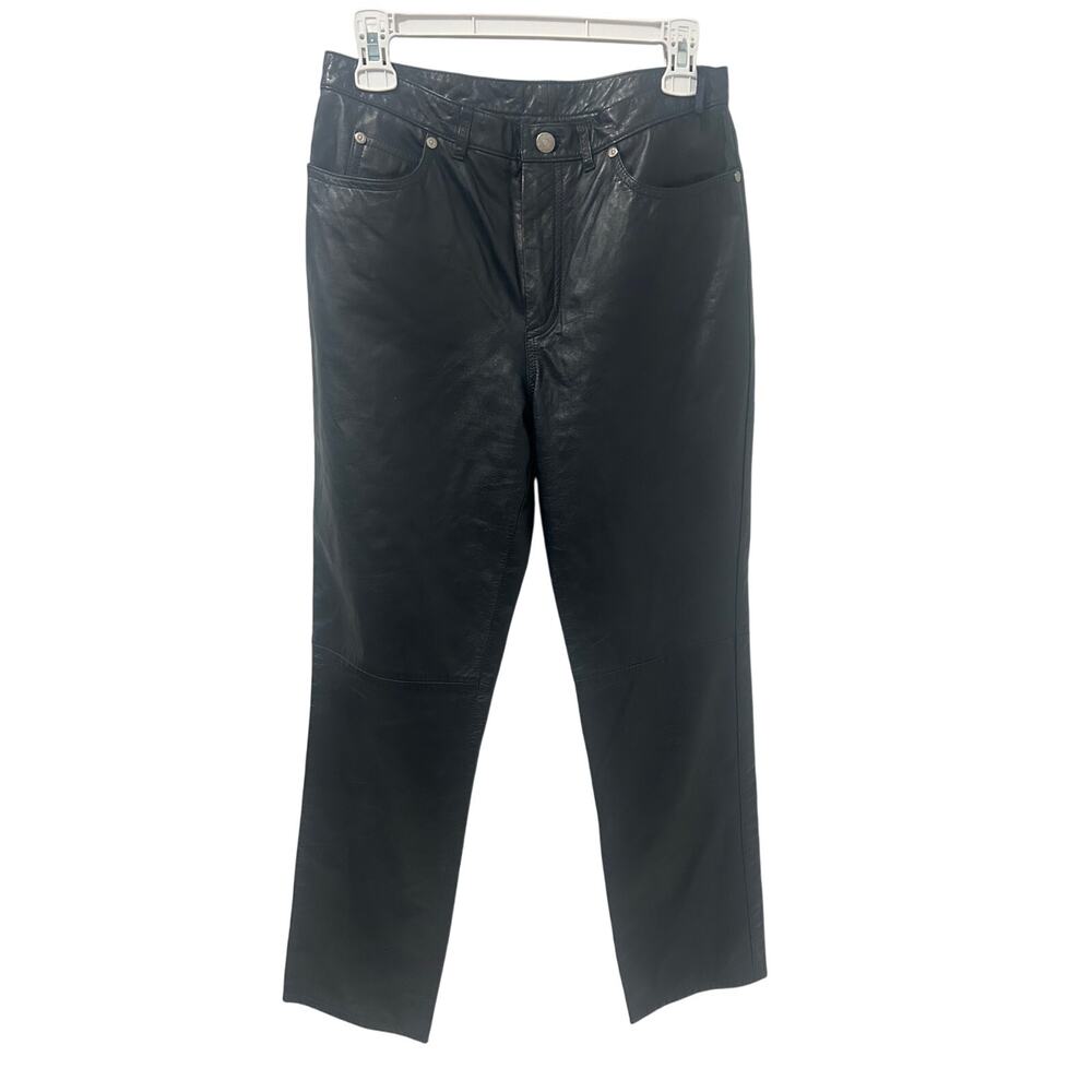 Nine West 100% Leather Black Jeans Y2K/early 2000’s/late 90's grunge size 4